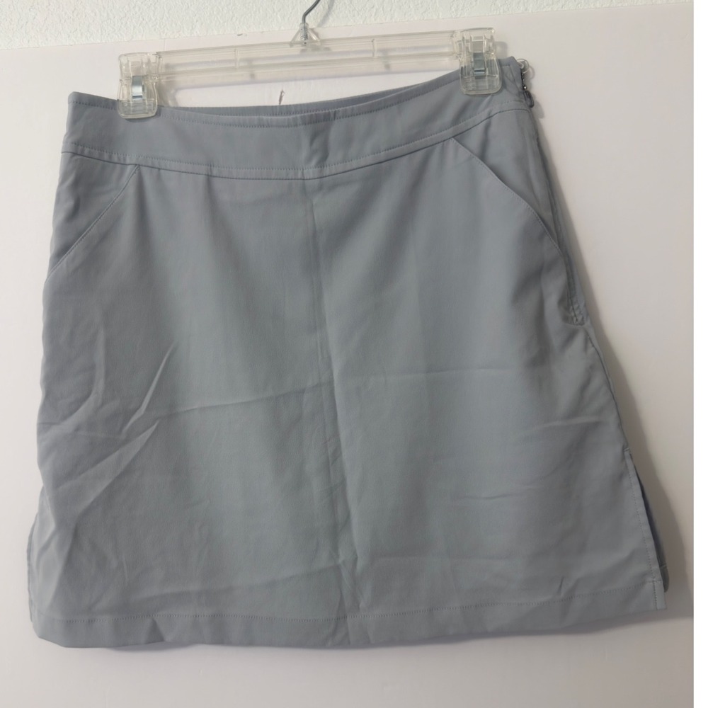 Nancy Lopez Golf Skort Womens 6 Light Blue Gray Side Zip Performance Athleisure
